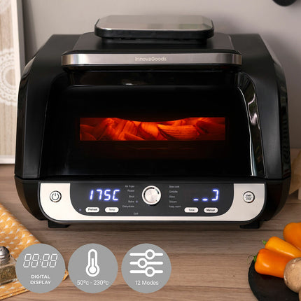 InnovaGoods 12-in-1 Air Fryer with Grill 6 L, 3400 W, 2 Silicone Baskets, Brush