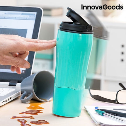 InnovaGoods Anti-Tipping Thermos Mug with Suction Base, 550 ml, Screw Lid