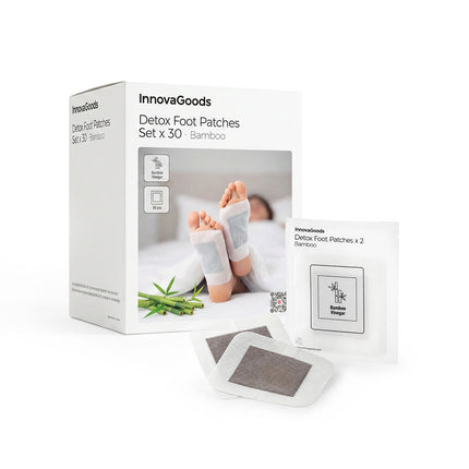 InnovaGoods Bamboo Detox Foot Patches, 30 Units, Overnight Use