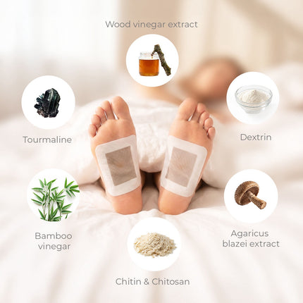InnovaGoods Bamboo Detox Foot Patches, 30 Units, Overnight Use