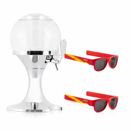 InnovaGoods Beer Dispenser 3.5 L and 2 Roll-Up Sunglasses, Sunfold Spain, Red