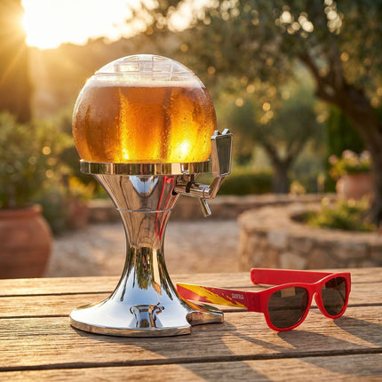 InnovaGoods Beer Dispenser 3.5 L and 2 Roll-Up Sunglasses, Sunfold Spain, Red