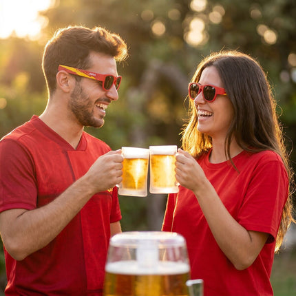 InnovaGoods Beer Dispenser and 2 Sunfold Roll-Up Sunglasses, Spain Red