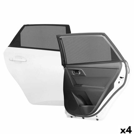 InnovaGoods Mesh Sunshade for Car, Set of 4, UV Protection, 50 x 50 cm, Black