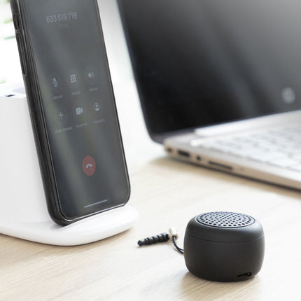 InnovaGoods Rechargeable Mini Bluetooth Speaker 5.0, Selfie Remote, Black