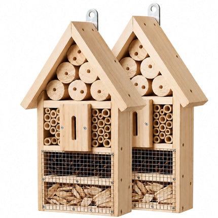 Insect Hotel Kit, 2-Pack, Fir Wood and Bamboo