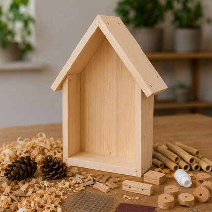 Insect Hotel Kit, Fir Wood & Bamboo, 30.5 cm