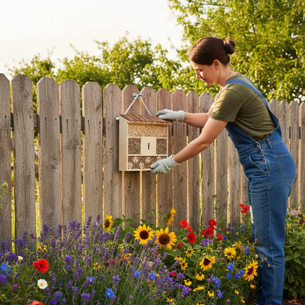 Insect Hotel, Wooden Butterfly & Bee Shelter