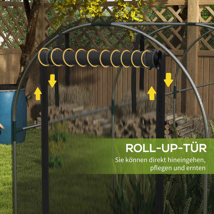 Garden insect protection net with door, 1.2 x 3.6 m, black HDPE