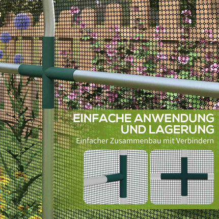 Garden insect protection net with door, 1.2 x 3.6 m, black HDPE