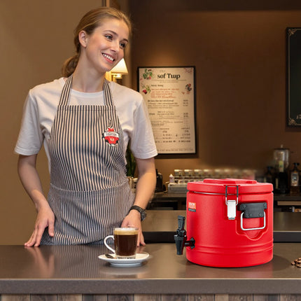 Insulated Beverage Dispenser 2.2 Gal, Hot Cold, Steel Liner