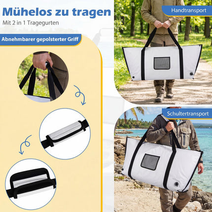Insulated Fish Cooler Bag 122cm, Leakproof, Drain Valve