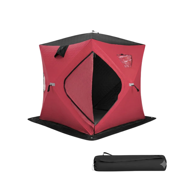 Geïsoleerde pop-up ijsvistent, 2 personen, rood