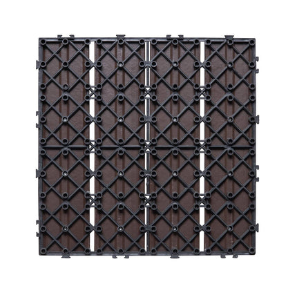 Interlocking Deck Tiles, 10-Pack 12x12 Waterproof, Brown