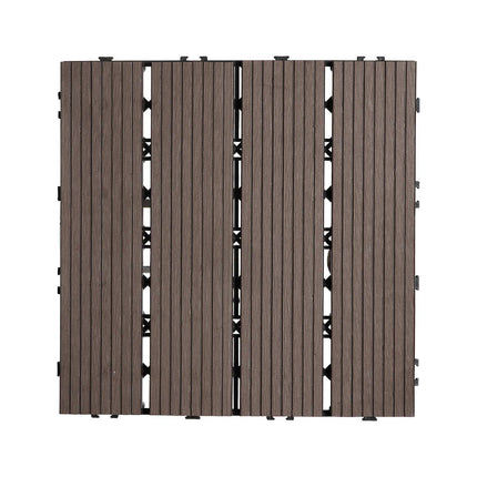 Interlocking Deck Tiles, 10-Pack 12x12 Waterproof, Brown