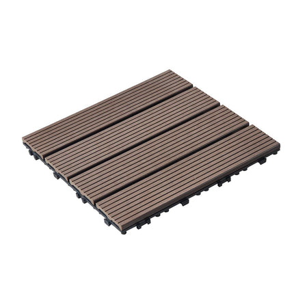 Interlocking Deck Tiles, 10-Pack 12x12 Waterproof, Brown
