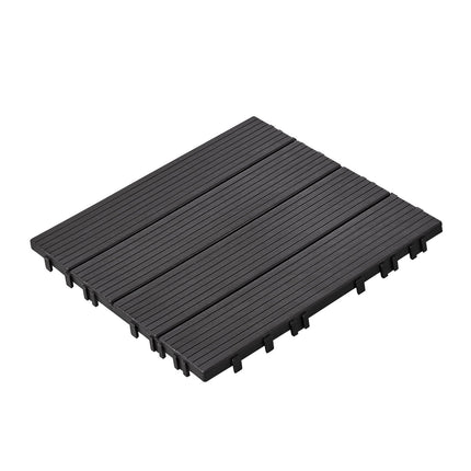 Interlocking Deck Tiles, 36-Pack, 36 Sq Ft, Dark Grey