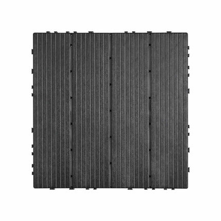 Interlocking Deck Tiles, 36-Pack, 36 Sq Ft, Dark Grey