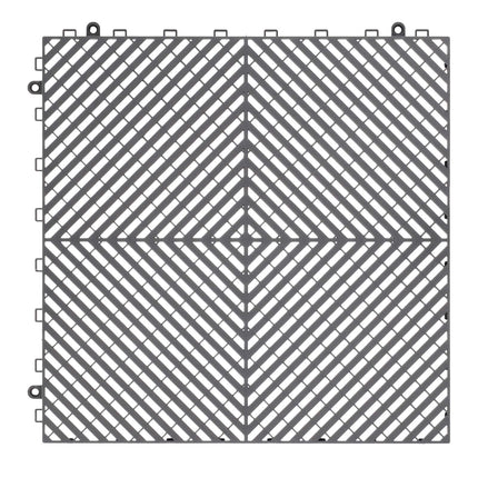 Interlocking Drainage Floor Tiles, 24-Pack 15.7in Gray
