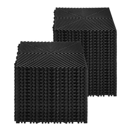 Interlocking Drainage Floor Tiles, Non-Slip, 12x12 in, 40-Pack