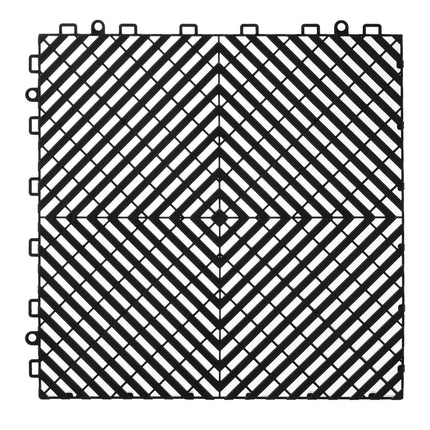 Interlocking Drainage Floor Tiles, Non-Slip, 12x12 in, 40-Pack