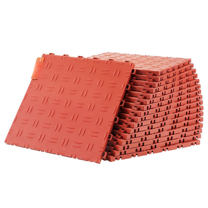 Interlocking Garage Floor Tiles, 12 x 12 In, 25-Pack, Red