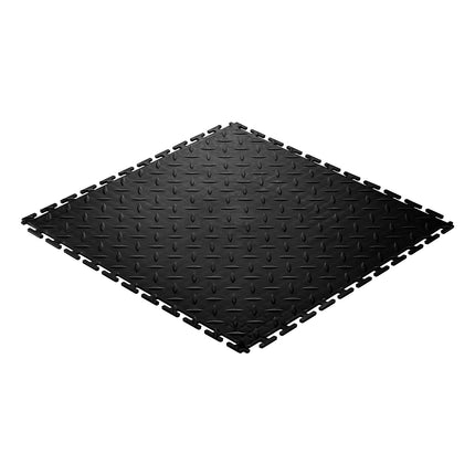 Interlocking Garage Floor Tiles, 16-Pack PVC, Slip-Resistant, Black