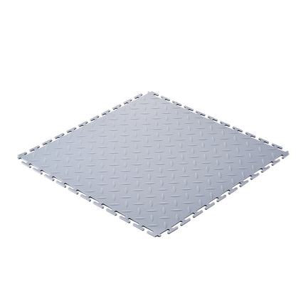 Interlocking Garage Floor Tiles, PVC Diamond Plate, 8-Pack