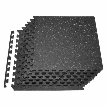 Interlocking Gym Floor Mats, 6-Pack, 24x24 in, 14 mm