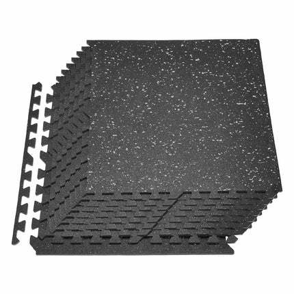 Interlocking Gym Floor Mats Set, 12 Pcs, 24x24x0.4 in