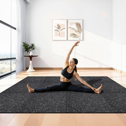 Interlocking Gym Floor Mats Set, 12 Tiles, 10 mm EVA
