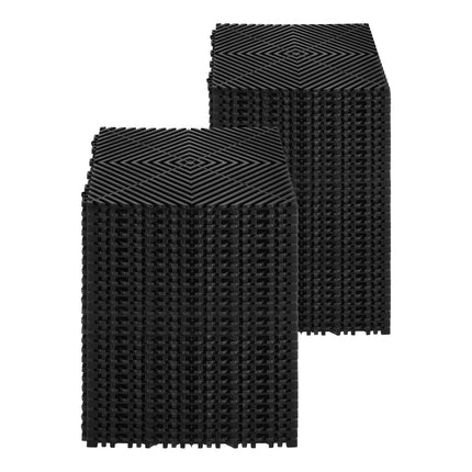 Interlocking PP Drainage Floor Tiles, 12x12 in, 24 Pack