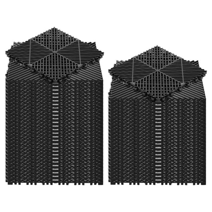 Interlocking PP Drainage Floor Tiles, 310mm, 55 Pack, Black