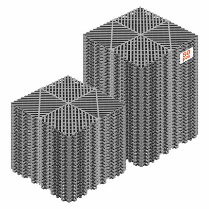 Interlocking PP Drainage Floor Tiles, Non-Slip, 50 Pack