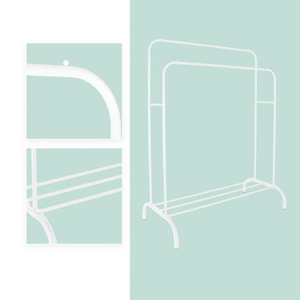 Iron Coat Rack with 2 Bars and Shelf