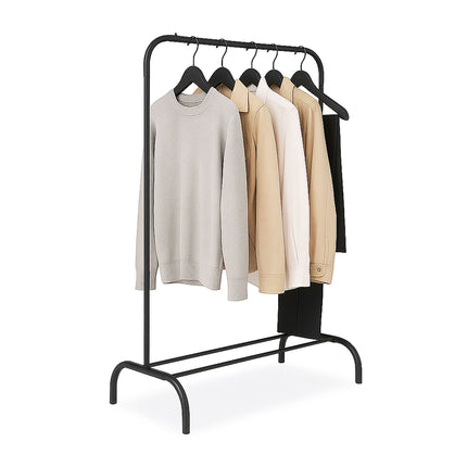 Iron Coat Rack with Clothes Rail and Shelf