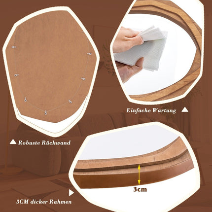 Irregular Shaped Wall Mirror, Waterproof, 89.5 x 66 cm