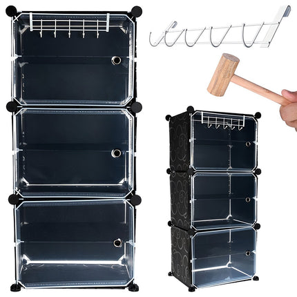 Iso Trade shoe cabinet 44.5 x 93 x 30 cm black