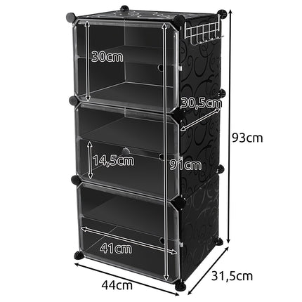 Iso Trade shoe cabinet 44.5 x 93 x 30 cm black