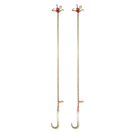 J Hook Tow Chain Set, 2-Pack 5/16 in x 6 ft G80, 5400 lb