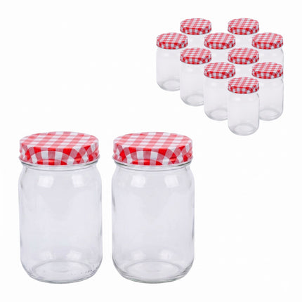 Jam Jars, 400 ml Glass Set With Airtight Twist-Off Lids