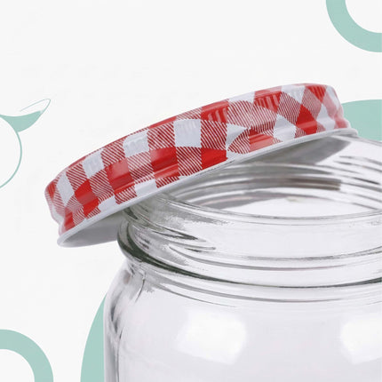 Jam Jars, 400 ml Glass Set With Airtight Twist-Off Lids