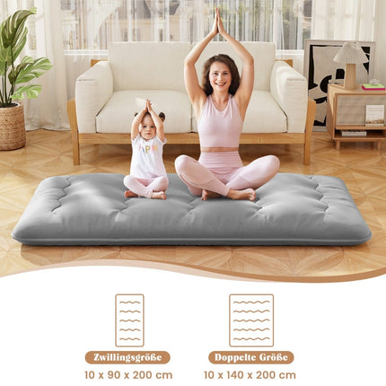 Japanese Futon Mattress with Washable Cover, 90x200 cm