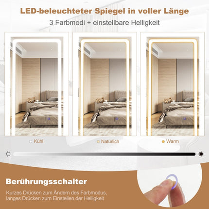 Jewelry Cabinet with LED Mirror, 360 Rotating, White