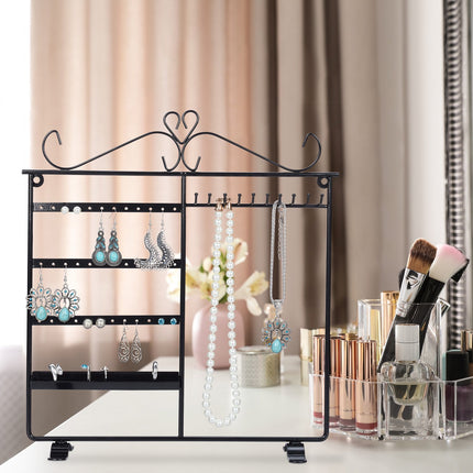 Jewelry holder for necklaces and earrings