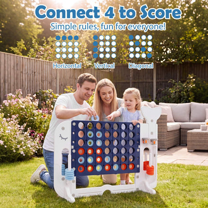 Jumbo 4-in-1 Connect Game Set with Ring Toss and Cup Holders