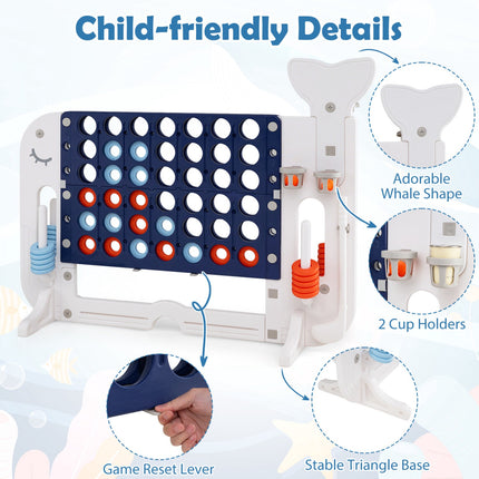 Jumbo 4-in-1 Connect Game Set with Ring Toss and Cup Holders