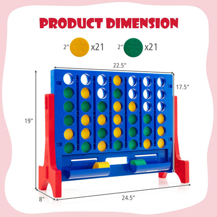 Jumbo Connect Four Game Set, 42 Coins, Carry Bag