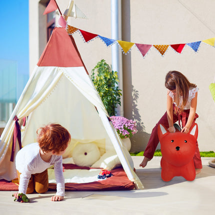 Jumping animal fox red