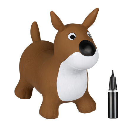 Jumping dog in brown